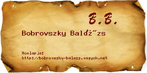 Bobrovszky Balázs névjegykártya