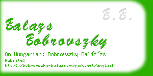 balazs bobrovszky business card
